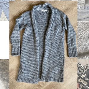 Gray LOFT merino wool cardigan